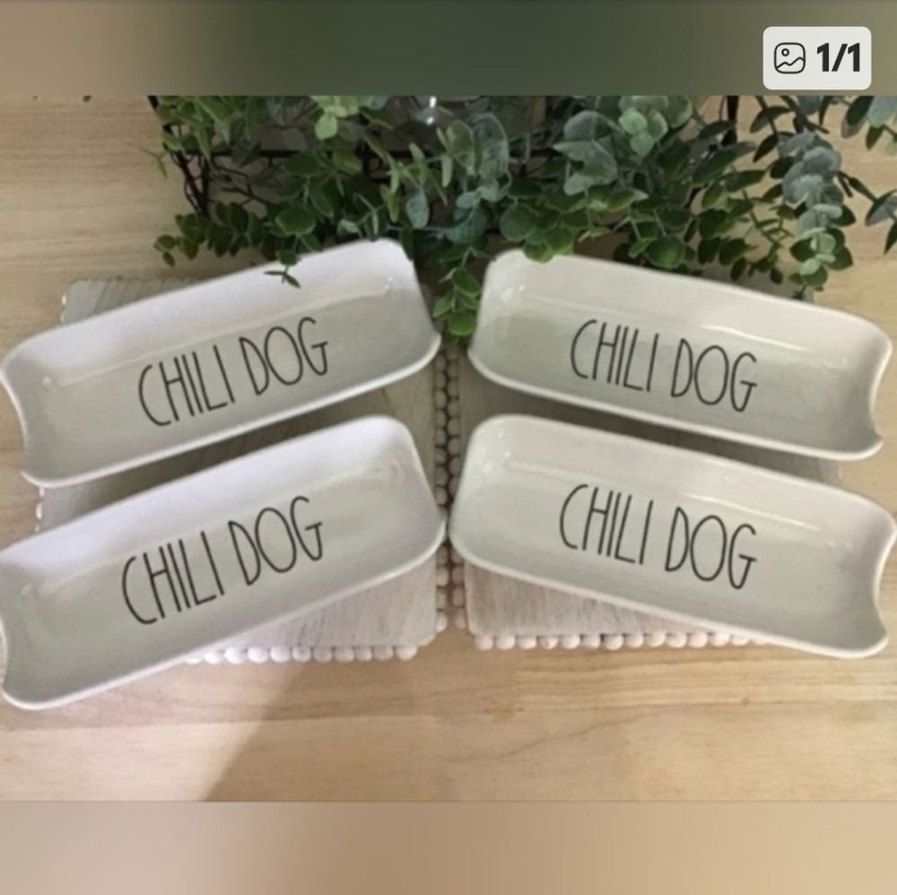 Rae Dunn White Chill Dog Dish Set Of 4